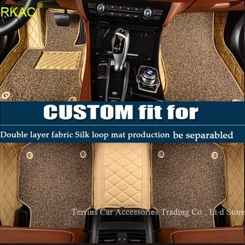 RKAC Double layer fabric universal car floor mat for Audi all model a6 c7 a5 q3 tt cc a3 8v a4 b7 b8 b9 q7 q5 car styling auto a