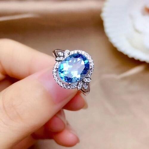 Elegance Charm Female Engagement Ring Fashion Blue Color Crystal Zircon Rings For Women White Rhinestone Wedding Rings Wholesale