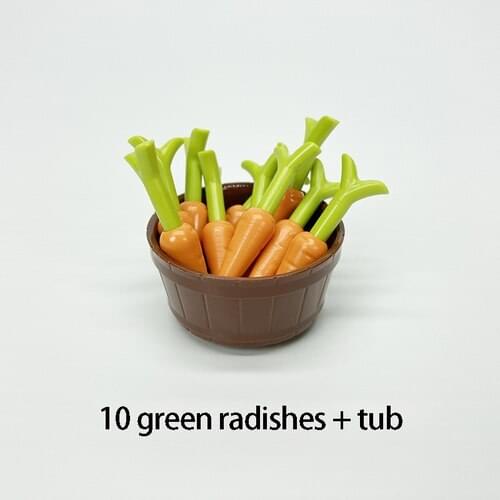 MOC City Series Model Toys Decoration 10 Carrots Educational Building Blocks Birthday Present Wooden Basin Accessories Cities