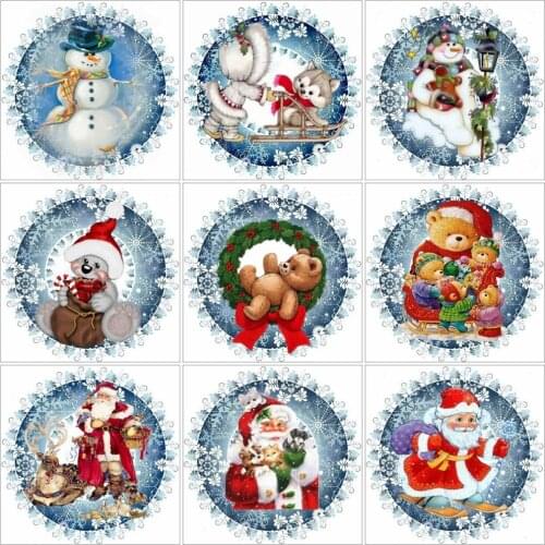 HUACAN Diamond Painting Snowman Christmas Diamond Embroidery Mosaic Santa Claus Christmas Decorations For Home