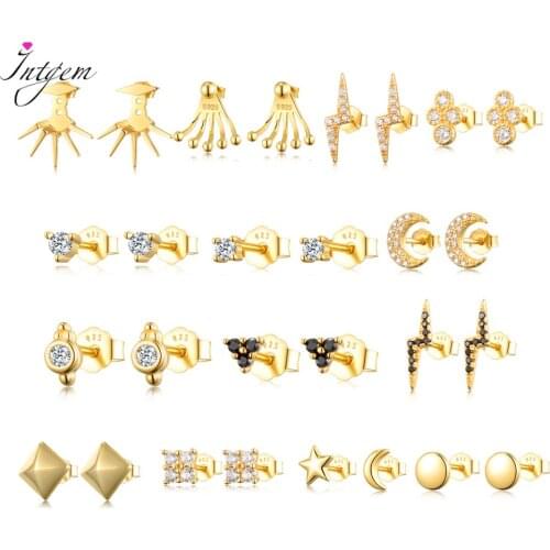 Женские золотые серьги Intgem China At AliExpress