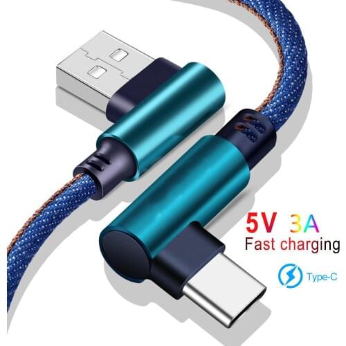 Type-C double L-Bend denim data cable micro USB cable 5A high speed for Huawei Xiaomi phone accessories baseus