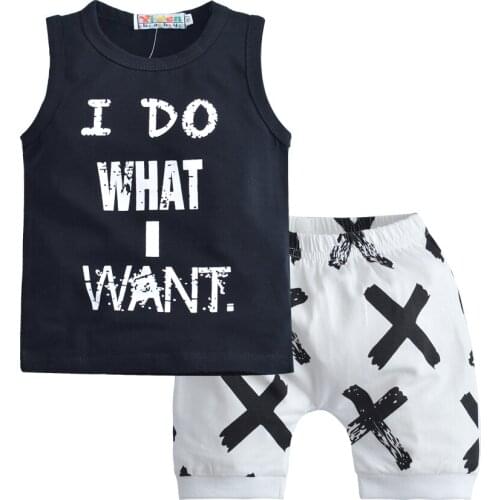 Infant Baby Boy Girls Clothing Sets 2019 Summer Letter print I DO WHAT I WANT T-Shirt + Shorts Toddler Baby Boy Clothes Set