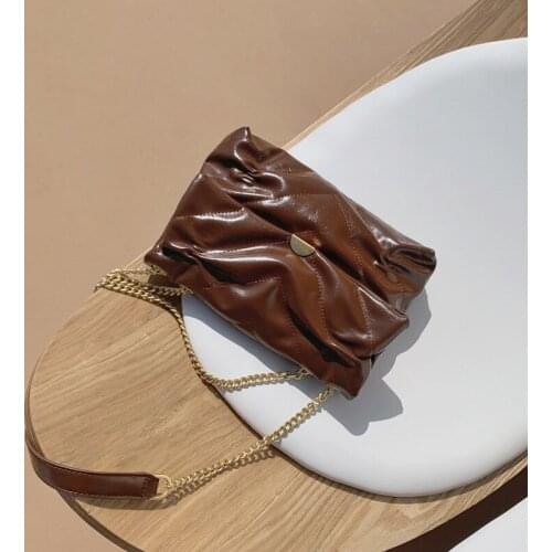 Small PU Leather Crossbody Bags for Women 2021 Winter Branded Handbags Female Trend Lady Designer Chain Womens Hand Bag