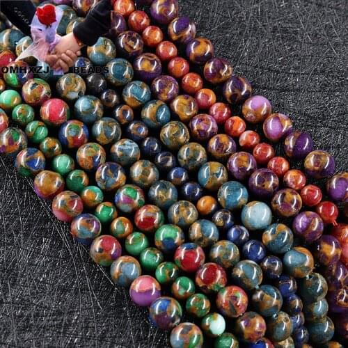 OMH Z13 4/6/8/10/12mm Strand 15'' Natural Stone Tanzania Golden Colored Loose Stone Round Beads For DIY Jewelry Making Bracelet