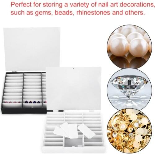 33 Grids Nail Tips Makeup Organizer Storage Box Nail Art Rhinestones Bead Container Fake Nail Display Shelf Case Manicure Tools
