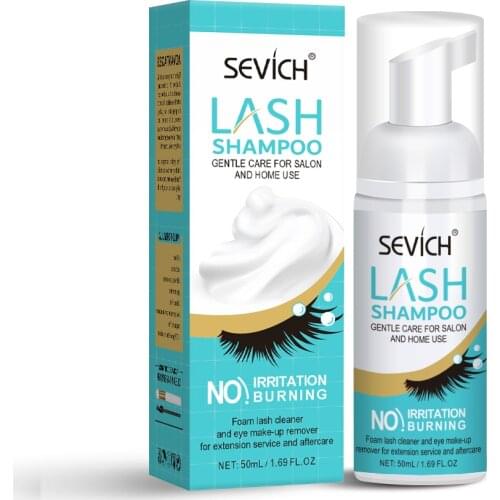 50ml Eyelash Extensions Brush Cleaning Foam Shampoo Kit Eye Lash Glue Cleaner No Stimulation Pump Design Makeup Clean for Women