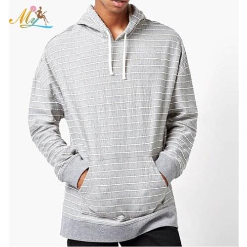 Custom breathable stripe pullover linen hemp hoodies for men