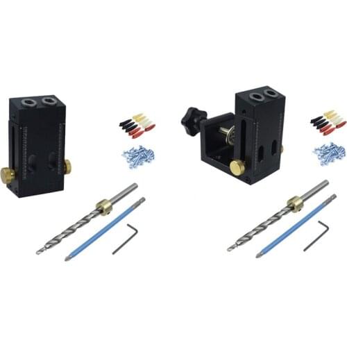 Portable Inclined Hole Doweling Jig Kit Pocket Hole Jig with 9mm Drill Bit 15 Degree Angle Hole Puncher