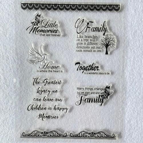 Family Word pegon Transparent Clear Stamps silicone stamp for DIY Scrapbooking Card Making/Kids Christmas Fun Decoration Supply