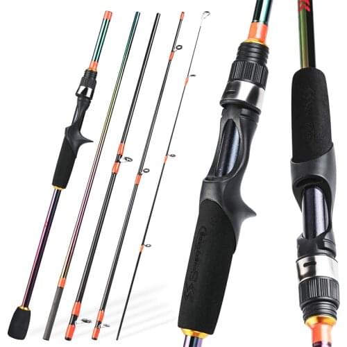 Sougayilang Fishing Rod 1.8m-2.4m Portable 5 Section Lure Weight 7-28g Ultralight Spinning/Casting Fishing Pole Fishing Tackle
