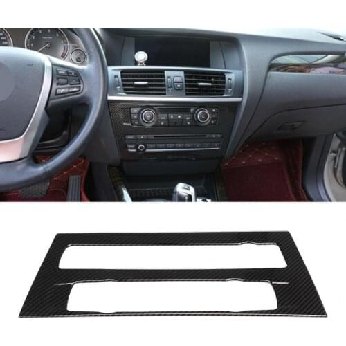 Carbon Fiber Style Air Conditioning Volume Adjustment Frame Trim Fits for BMW X3 F25 X4 F26 2011 2012 2013 2014 2015 2016 2017