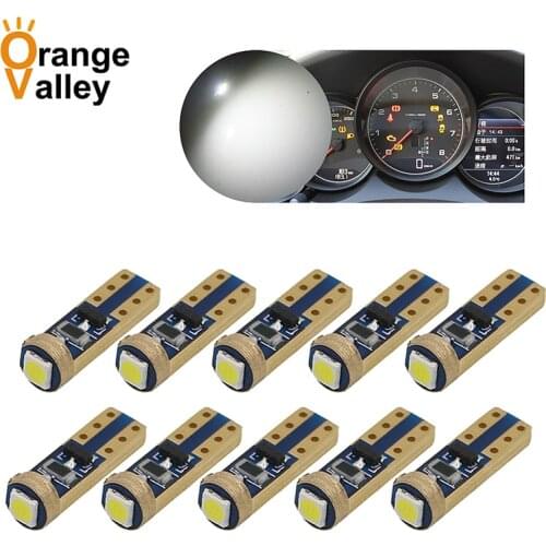 10Pcs T5 3030 SMD W1.2W 73 74 1 LEDs Car Wedge Instrument Panel Speedometer Tacho Gauge Cluster Lamp Dash LED Bulbs Light