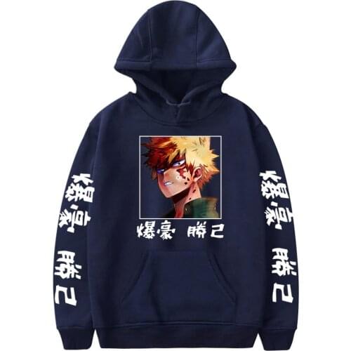 Cartoon My Hero Academia Printed Men Women Hoodies Sweatshirts Bakugou Katsuki Harajuku Tops Pullovers Streetwear Anime Clothes