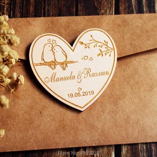 Heart Shape Save-The-Date-Love Birds Save the Date Magnets-Love Birds Wedding Decor-Rustic Wedding-Rustic Wedding Gift