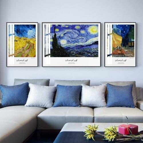 Vincent Van Gogh World Famous Art Sunflower Starry Night Canvas Art Wall Paintings For Living Room Posters And Prints Home Decor