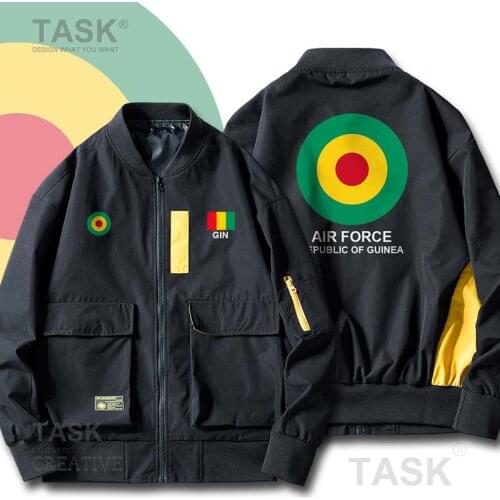 Military Army Jackets Air Force Republic of Guinea GIN Guinean GN Men Pilot Air Force Coats Military Motorcycle Zipper Jackets