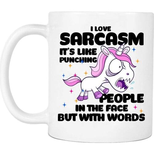 I Love Sarcasm Its Like Punching People In The Face Unicorn Lover Sarcastic Funny Gift