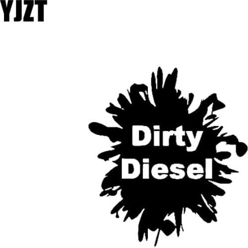 YJZT 13.4CM*15.6CM DIRTY DIESEL Funny Car Window Bumper Vinyl Decals Car Sticker Black/Silver C11-0657