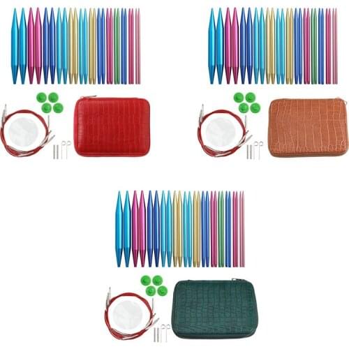 13 Pair Crochet Hook Circular Knitting Needles Set With Case Aluminum Home Art Craft Tool DIY Weaving Sewing Crafts