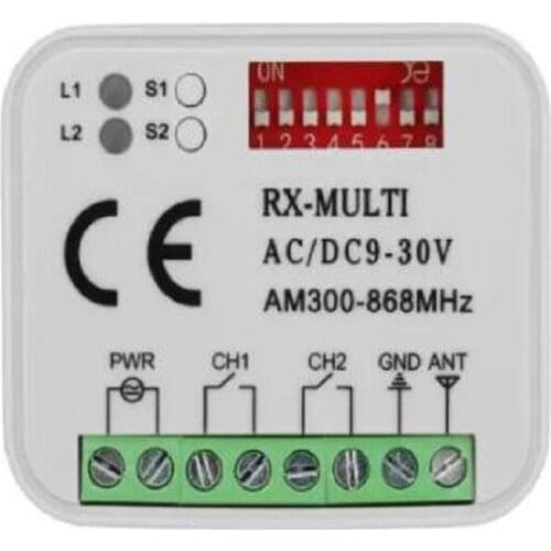 2 Channel Multi Receiver RX MULTI 300-868 MHz garage door receiver