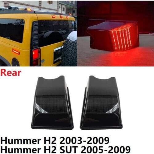 2X Smoked Lens Rear Red Led Cab Roof Lamp Side Marker Lights for Hummer H2 2003-2009 SUT 2005-2009 15060524
