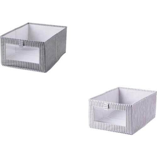 3 Pack Foldable Storage Boxes with Transparent Window,Storage Cubes with Handle,Storage Bins Baskets