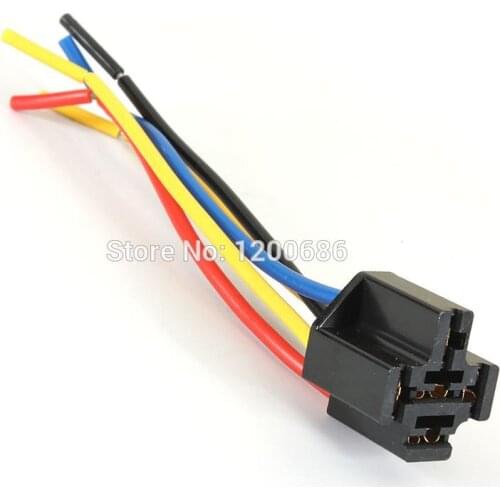 5 Pin Wires Cable Relay Socket Harness Connector DC 12V for Car Auto