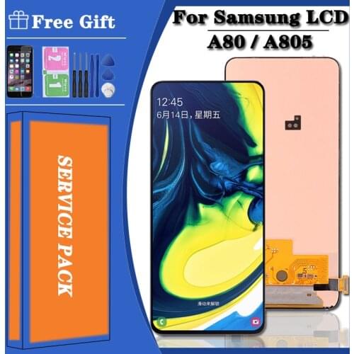 6.7'' Original New Super AMOLED Display For Samsung Galaxy A80 lcd A805 SM-A805F Touch Screen Digitizer Assembly+Service package