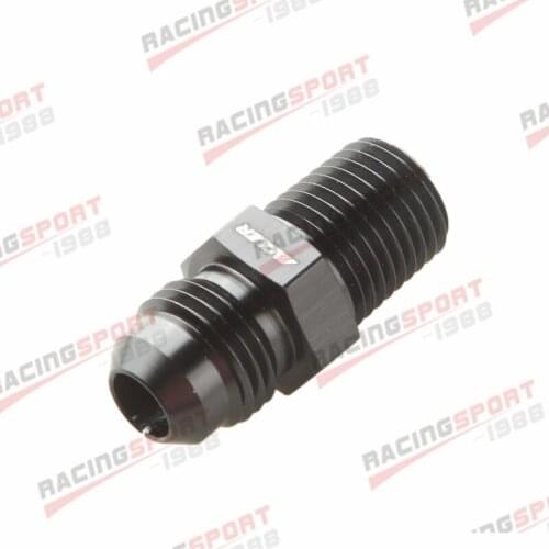 -6 AN Male To 1/4'' NPT Straight Adapter Pipe Thread Fitting Black