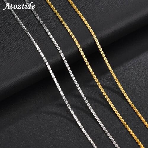 Atoztide lots 4mm/5mm Gold Twist chain Rope Stainless Steel Necklace for DIY Jewelry Making Findings Accessories