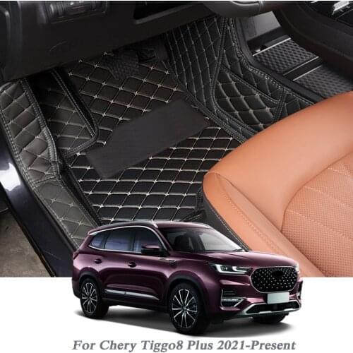 Car Styling PU Leather Floor Mat For Chery Tiggo 8 Plus 2021-PresentLHD Auto Foot Pad Automobile Carpet Cover Internal Accessory
