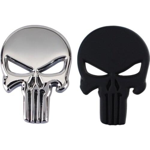 Car Styling The Punisher 3D Metal Skull Sticker Emblem Body Badge Accessories For ALFA ROMEO 147 159 156 mito giulietta 166