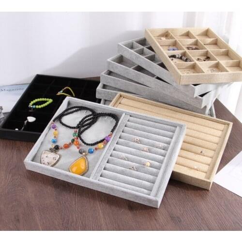 HOSENG 12-24 Grids Black Jewelry Organizer Luxury Box Velvet Ring Earring Necklace Display Showcase Gift HS_484