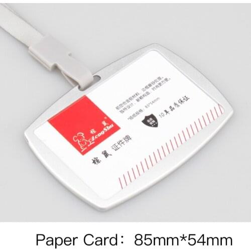 Middle employee bank working name id card cover metal working certificate identity badge women stainless steel name card holder