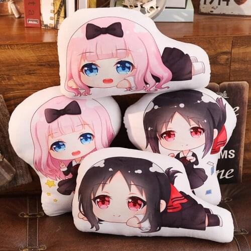 Shinomiya Kaguya Fujiwara Chika pillow toy Anime Kaguya-sama Love Is War short plush doll double sided case cosplay 45cm