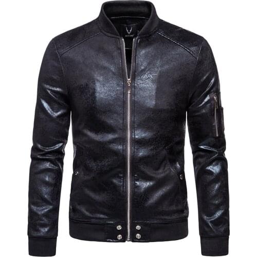 Men Brand Casual Jackets and Coats Autumn Baseball Collar Slim Fit Motorcycle Jacket Black Men Clothing Fashion Oversize Coat