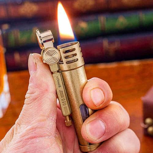 Brass Zorro Flint Torch Lighter Vintage kerosene Free Fire Oil Grinding Wheel Cigarette Pipe Lighter Windproof Gadgets For Men