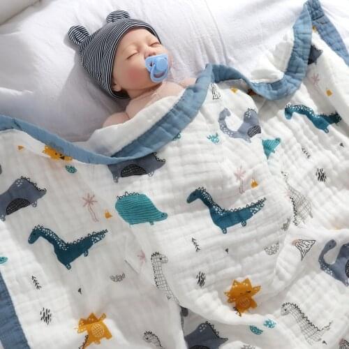 Summer Four Layers Bamboo Fiber Muslin Swaddle Baby Blankets Swaddle Wrap for Newborn Baby Thin Air Condition Blanket Bath Towel