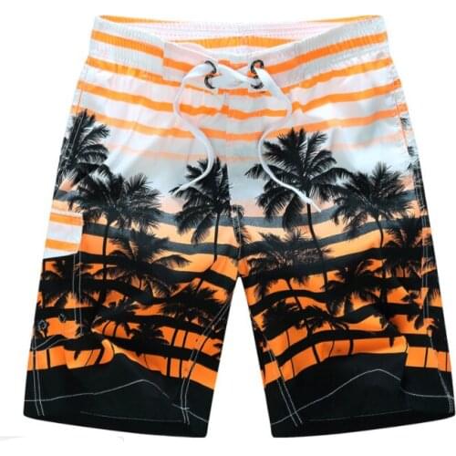 DK12 summer vacation men beach shorts board briefs shorts coconut printing men swimwear sunga swimsuit quick dry M-6XL plus size