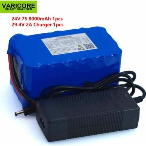 24V 8Ah 7S4P 18650 Battery li-ion battery 29.4v 8000mAh electric bicycle moped /electric battery pack with BMS +2A Charger