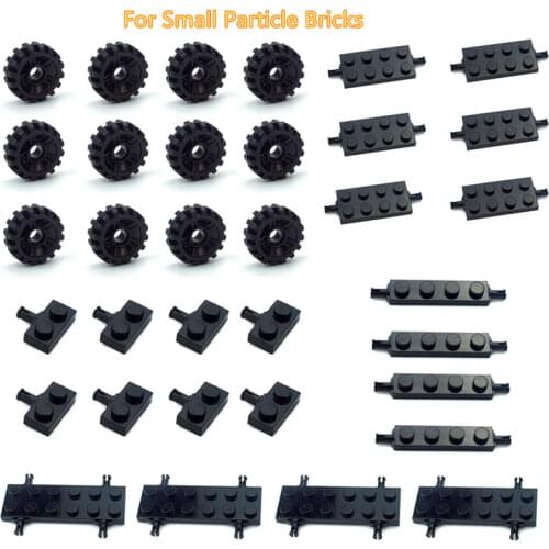 Mini Wheel Axles Pack City Classic Car Tires 5 Models Building Blocks Accessories Enlighten Toys Assemble Small Build Parts
