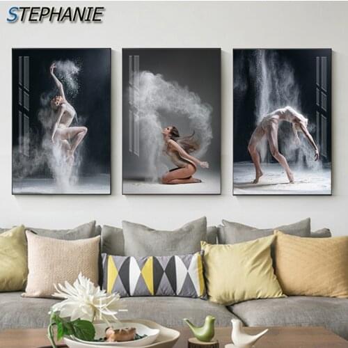 Nordic Sexy Dancing Girl Canvas Painting Abstract Poster and Print Wall Art Picture for Living Room Corridor Cuadros Canvas Art