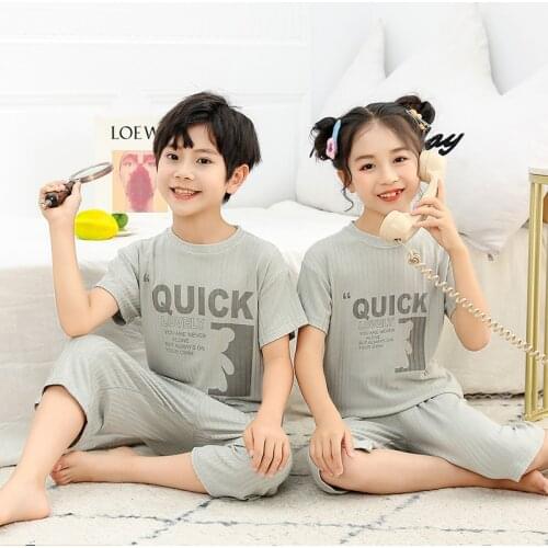 Boys Girls Pijamas Summer Baby Clothing Sets Teens Pajamas Girls Cartoon Pyjamas Kids Cotton Sleepwear Pajamas Suit For Children