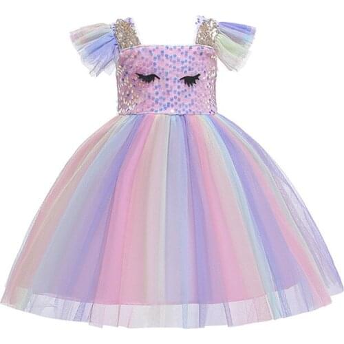 Tutu Princess Dress Summer Birthday Party Girls Dress Kids Dresses For Girls Sequined Wedding Costume For Kids Children Clothing