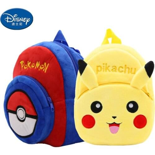 TOMY Anime Pokemon Plush Backpack Pikachu Elf Ball Childrens Toy School Bag Plush Stuffed Backpack Childrens Birthday Gift Toy