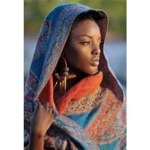 Full square round drill 5d Diy Diamond painting beauty African woman mosaic Diamond Embroidery picture of rhinestonesZP-1944