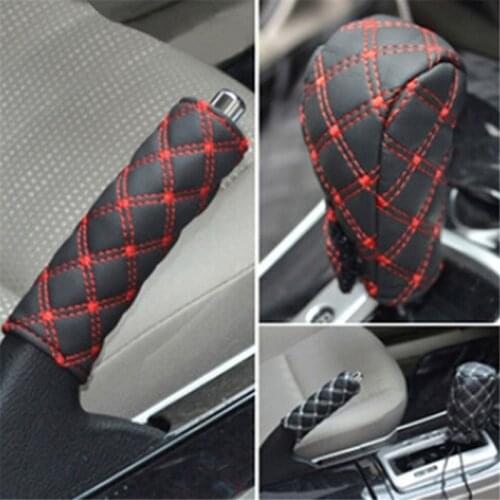 Antiskid And Sweat Absorption Car Faux Leather Gear Shift Knob Cover