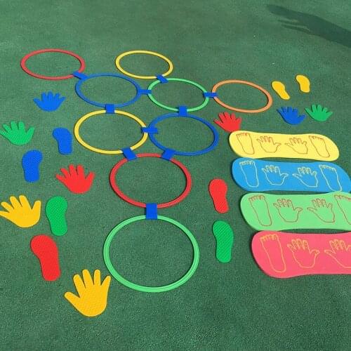 Outdoor Fun Game Hopscotch Ring Toy Set High Quality Kindergarten Indoor Jump Sensory Integration Training Toy for Kids Sports