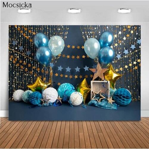Birthday Party Theme Background Balloon Stars Background Decoration Style Child Portrait Photo Background Photography Banner